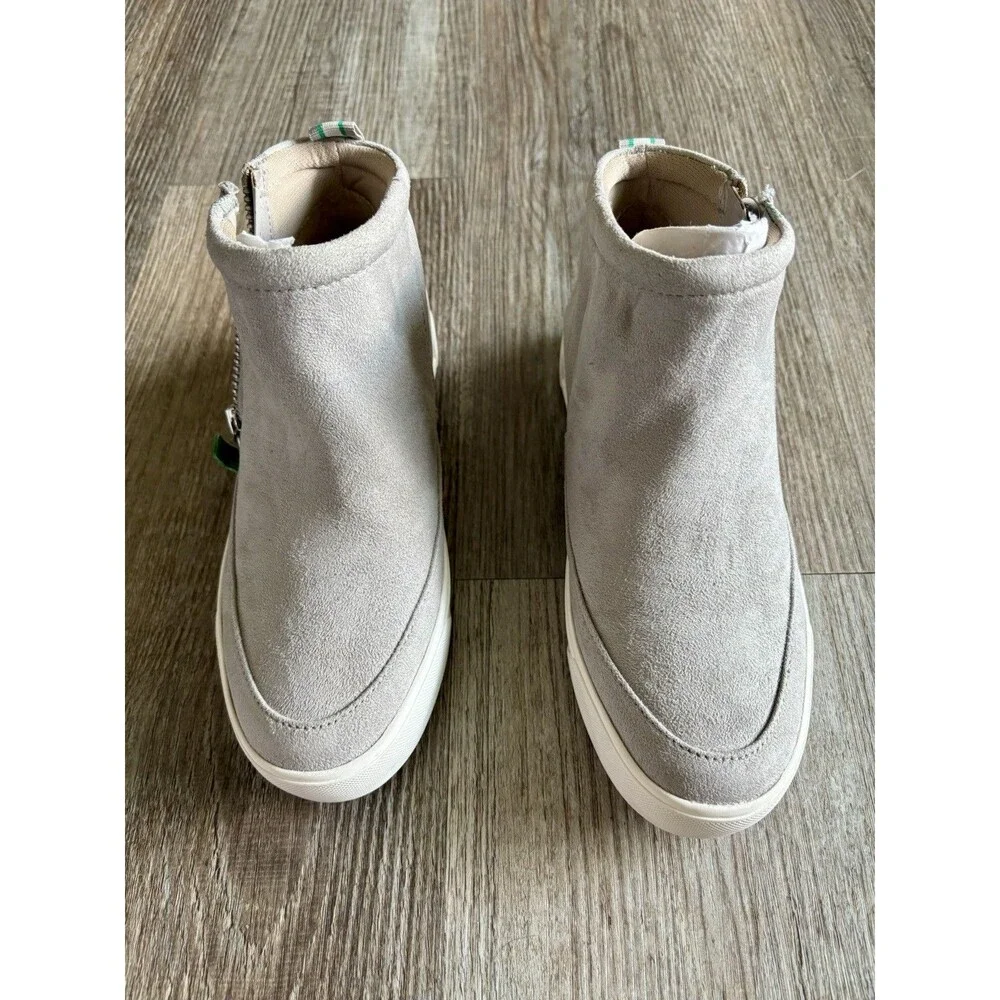 Naturalizer Baldwin Women’s 6M Icy Grey Zip Sneaker Booties Hidden Wedge